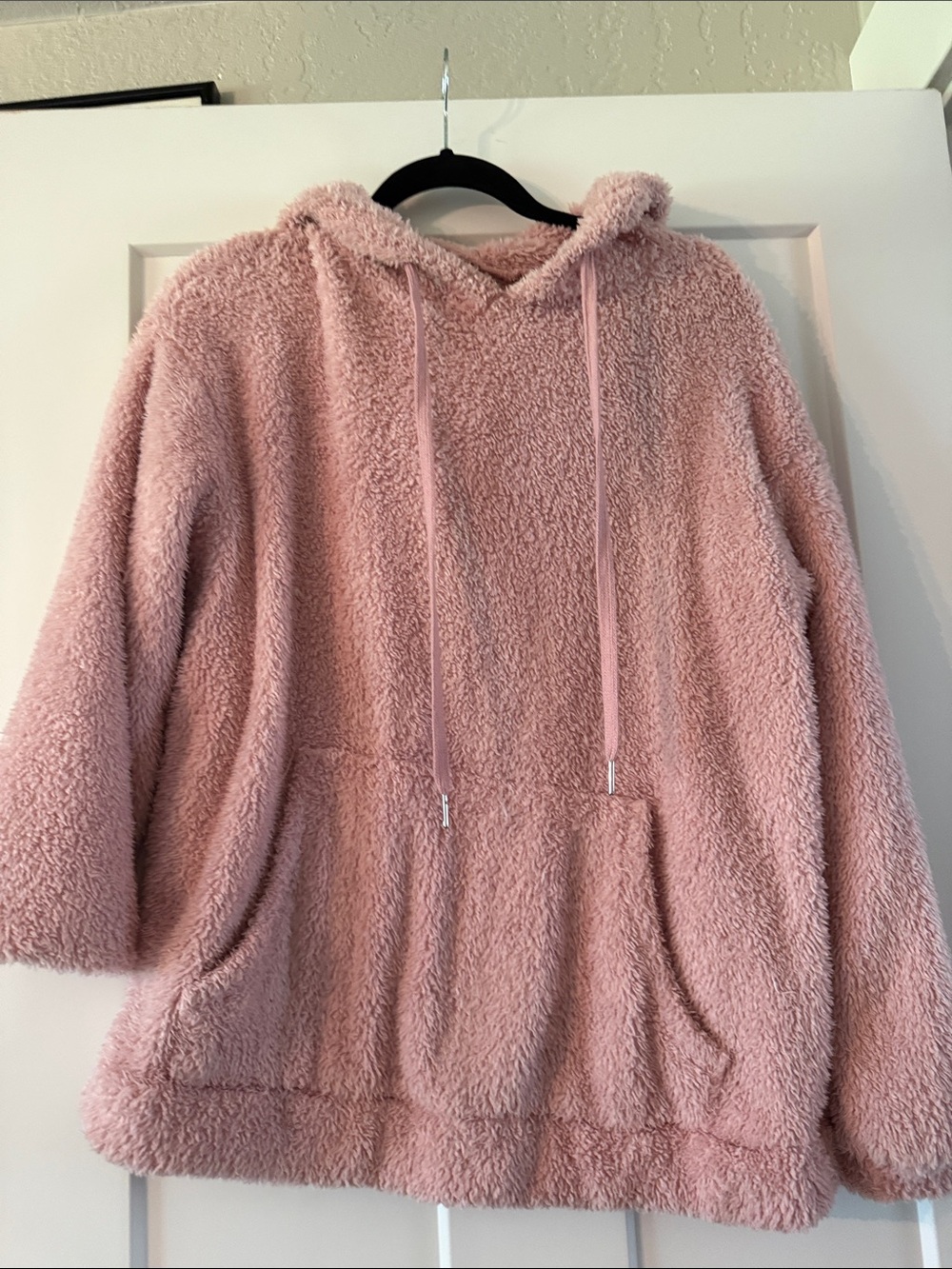 Plush Sherpa Hoodie in Blush Pink